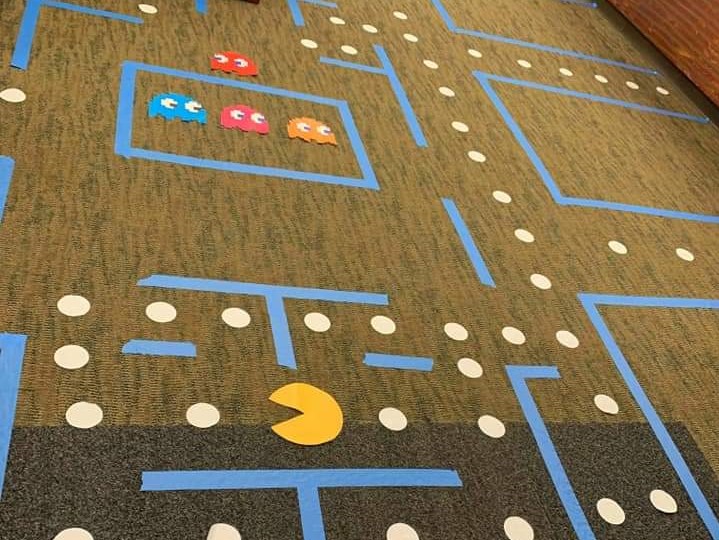 Last year staff from a Charlotte credit union treated patrons to a Pac-Man themed environment for Hallowe'en. [Image by Frank Breneman] 